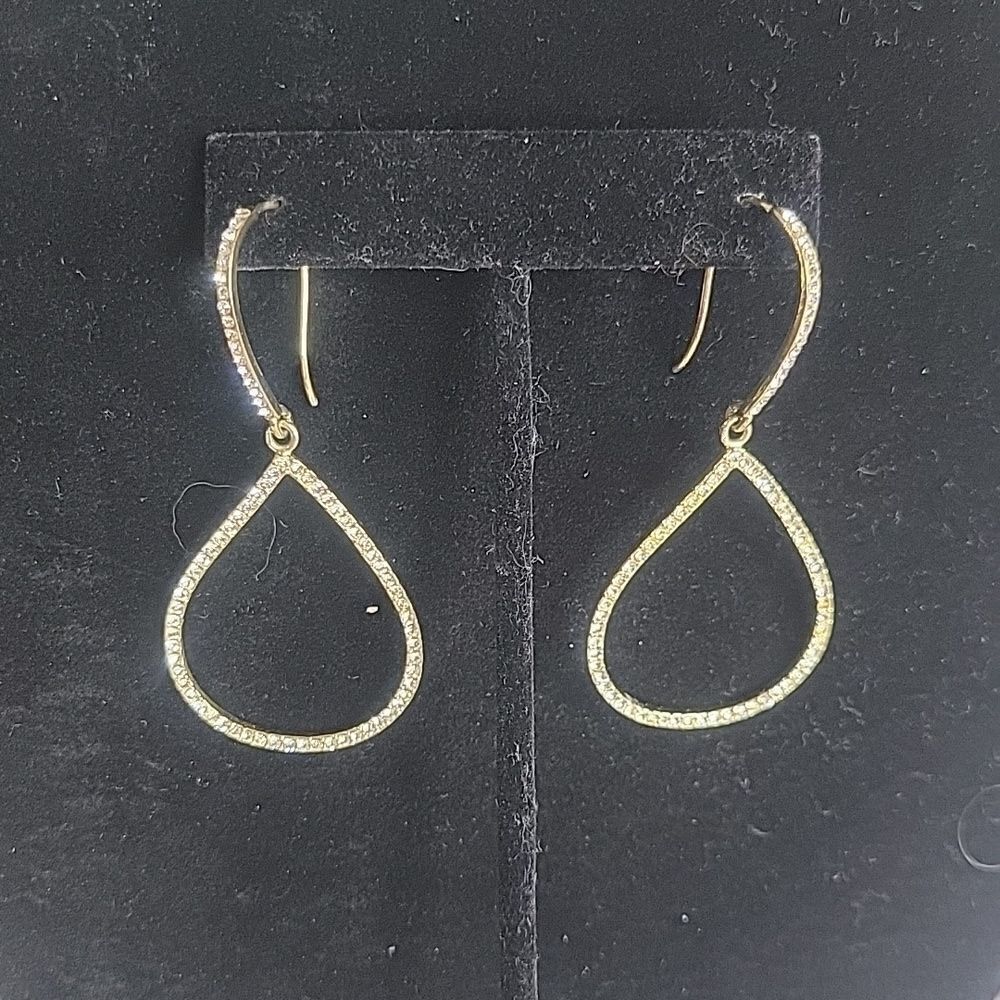 Rhinestone Dangling Large Hoops